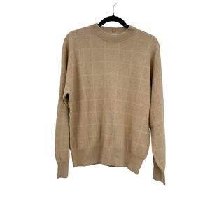 LUNYA Sweater Tranquil Tan Nutmeg Cozy Cotton Silk Pullover Long Sleeve XS NWOT